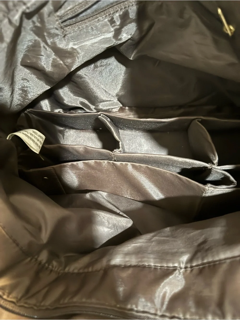 Men's Brown & Metallic Accent Duffel Tote Bag